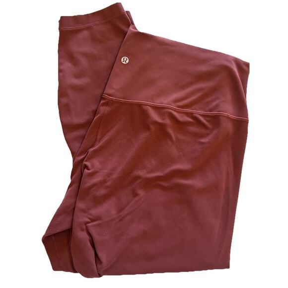 Lululemon Align Rust Burgundy Sz 18 High Rise Nulu Leggings Yoga Cropped 23” - Picture 2 of 8